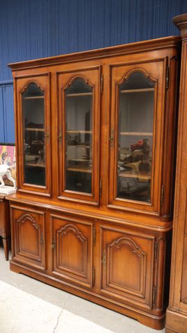 Buffet bibliothèque deux corps à retrait ouvrant à trois portes e...