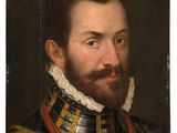 a painting of a man with a beard wearing a suit of armor
