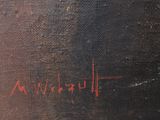 an image of a close up of a painting of a person with a knife