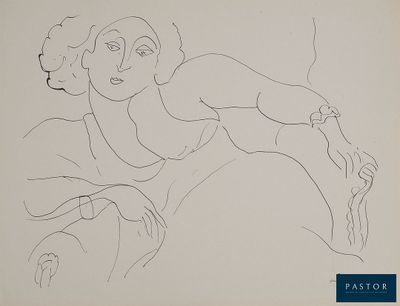 une image représentant le dessin d'une femme allongée sur un lit