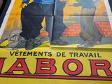 a poster of a man standing next to another man on a chair