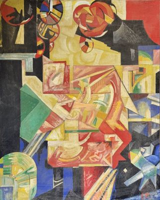 an image of a painting of a woman sitting on a chair