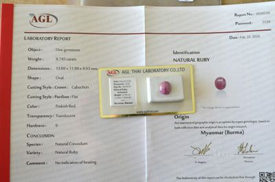 une photo d'un certificat sur laquelle figure l'image d'un diamant rose