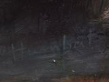 an image of a painting of a man sitting on a bench in the dark