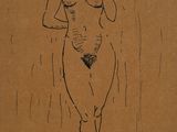 l'image d'un dessin représentant une femme en maillot de bain