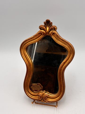 Petit miroir de table cadre bois doré