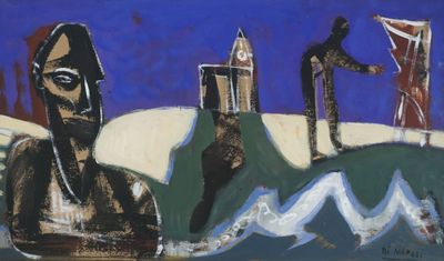 Marco Di NAPOLI (1953), "La maison", gouache et pastel signé…