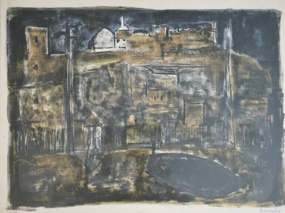 une image représentant un tableau où l'on voit un bateau devant un immeuble