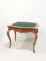 Table à jeux de style Louis XV en bois de placage à décor ma… (photo 4)