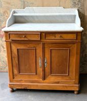 Meuble de toilette dessus de marbre blanc