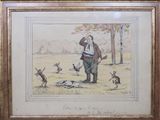 tableau représentant un homme debout dans un champ, entouré d'une volée d'oiseaux