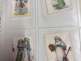 four pictures of women dressed in different outfits on a book