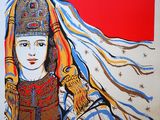 une image représentant une affiche sur laquelle figure une femme portant une couronne