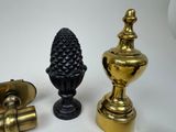 three different types of decorative objects are displayed on a white surface