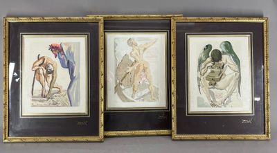 trois photos encadrées représentant une femme et un homme, sur lesquelles figurent des oiseaux