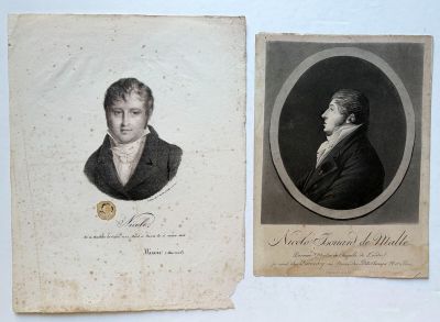 deux vieux portraits en noir et blanc représentant un homme et une femme