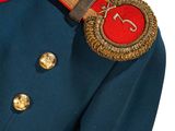 an image of a military uniform with a red button on the collar