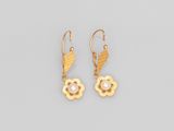 une paire de boucles d'oreilles en or ornées de perles