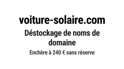 Nom de domaine voiture-solaire.