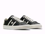 converse one star leather low top black / white