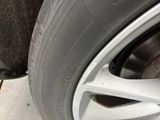 a close up of a tire on the ground