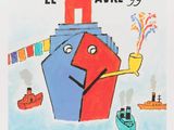 une image représentant un dessin d'un bateau avec une pipe à la bouche