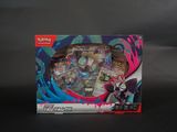 une boîte de cartes à collectionner Pokémon posée sur une table