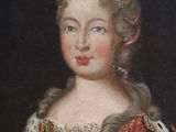 portrait of a young lady in a red dress with a black background