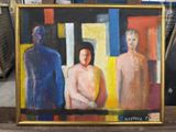 a painting of two men standing next to each other