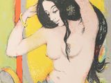 an image of a painting of a woman sitting on a chair
