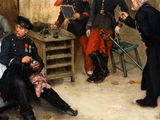 a painting of a group of men playing a game of chess