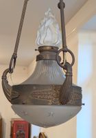 Suspension type "vasque" en laiton doré et verre dépoli, à d… (photo 2)
