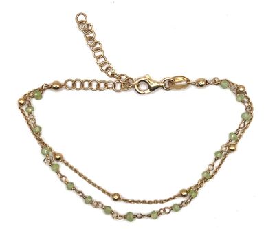 LES PERLES DE VENUS - Un bracelet double chaine en argent 925/1000 pla - Photo 1