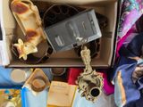 a box full of assorted items on a table