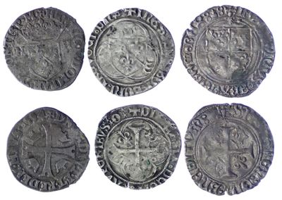 six pièces d'argent datant du règne du roi Henri d'Angleterre