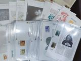 a lot of different types of stamps on a table