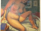 l'image d'un tableau représentant une femme nue assise sur un lit