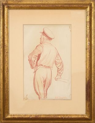 une image représentant le dessin d'un homme en uniforme de marin