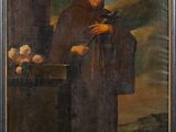 an old painting of a man holding a bird in his hand