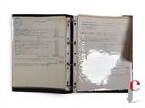 a binder with a piece of paper inside of it