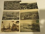 plusieurs vieilles photos d'une ville avec des usines en arrière-plan