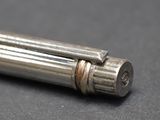 a close up of a metal object on a table