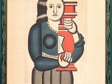 une image représentant un tableau où l'on voit une femme tenant un livre