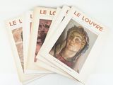 four books on the cover of lelouvre, with a picture of a woman ' s face