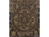 a close up of a rug with a design on it