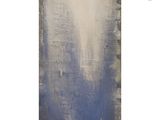 a painting of a blue and white painting on a wall