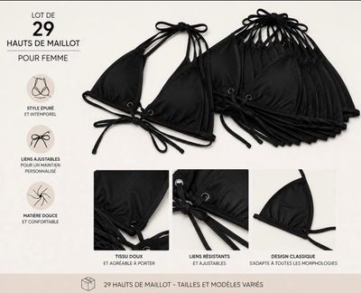 the instructions for making a bikini top for a woman in black