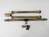 a set of four antique brass plated door handles