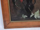 a picture of a painting of a vase of flowers