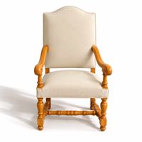 PAIRE DE FAUTEUILS OS DE MOUTON DE STYLE LOUIS XIII EN NOYER (photo 2)